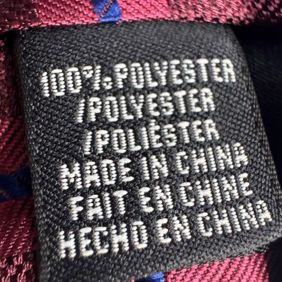 Perry‎ Ellis Portfolio Mens Necktie Hendry Grid Maroon Office Professional New - Picture 4 of 11